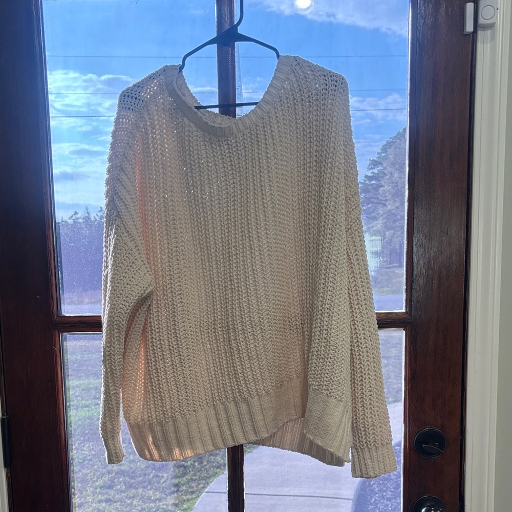American Eagle Outfitters Cream Knit Sweater